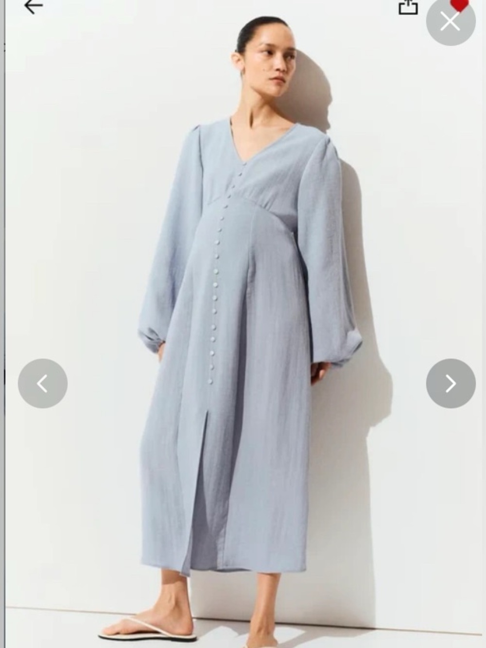 ZARA Women’s Dress Maternity Baby Blue Light Long Maxi L Large NEW NWOT